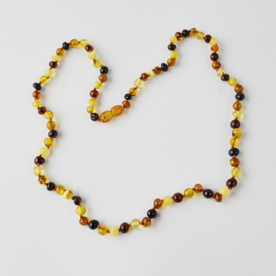 Amber necklace baroque multicolour 
